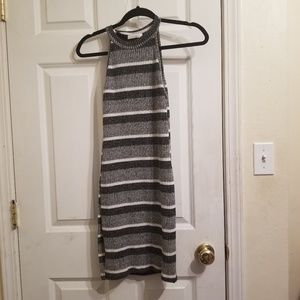 Sexy fitted sweater dress striped